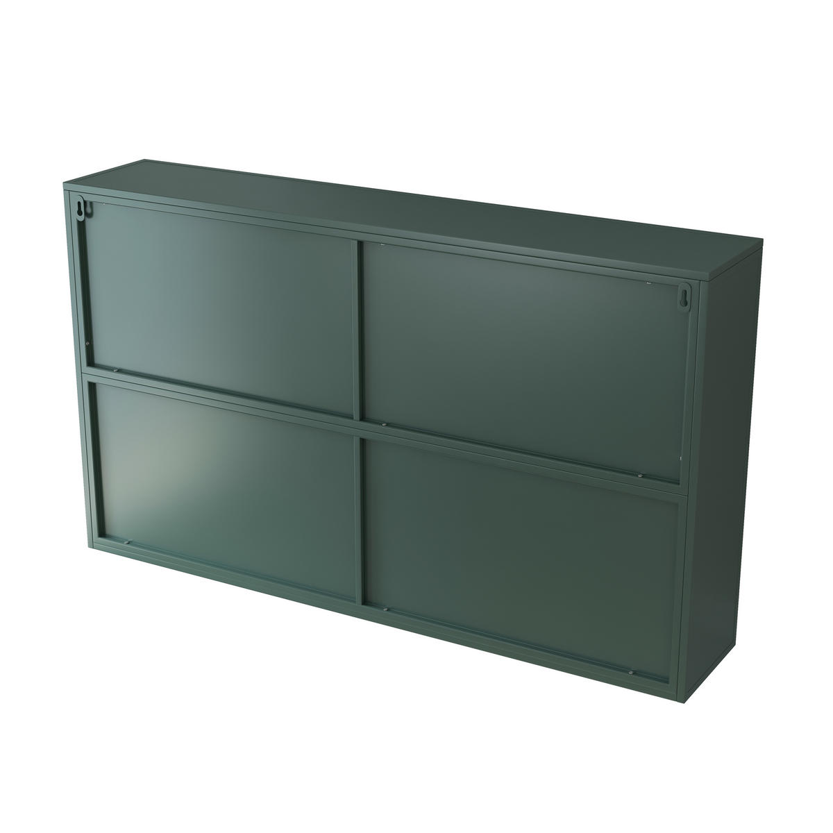 HÄNGESCHRANK DE-38130 120/23/70 cm mit 4 Glastüren Dunkelgrün - Dunkelgrün, Metall (120/70/23cm) - ComfortXL