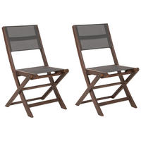 GARTENSTUHL 2er-Set Akazienholz dunkelbrown Cesana - Dunkelbraun, Holz (57/90/50cm) - Beliani