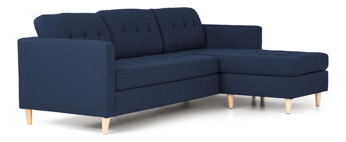 ECKSOFA Stoff blau - Dunkelblau, Textil (219/151cm) - ebuy24