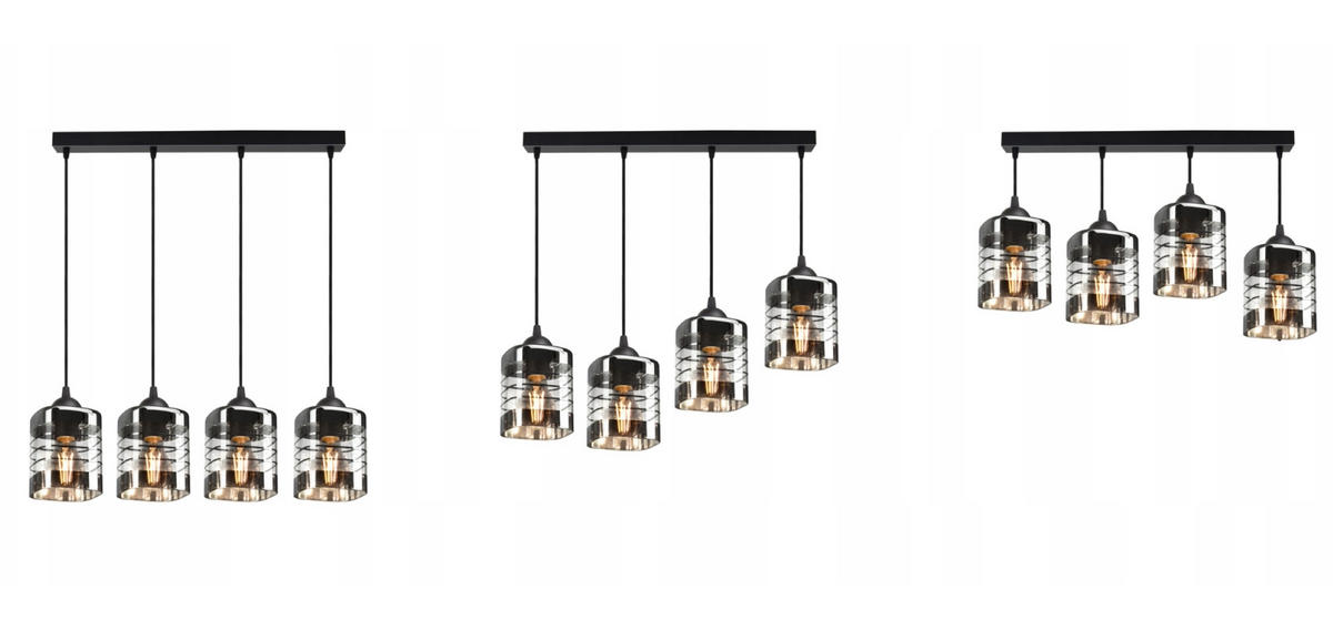 PENDELLEUCHTE TRAGLAS - Transparent/Schwarz, Glas/Metall (10/65/80cm) - kiki design