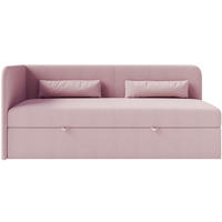 JUGENDBETT Calmmo Rosa mit Chenille-Bezug, Kopfteil links - Pink, Textil (90/200cm) - Selsey