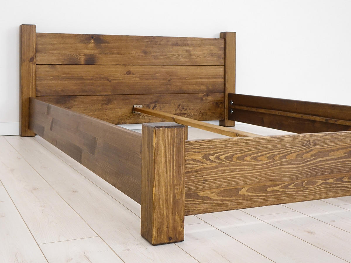 BETT aus Massivholz Rustyk Ostrowit II 180x200 - Dunkelbraun, Holz/Holzwerkstoff (180/200cm) - Seart