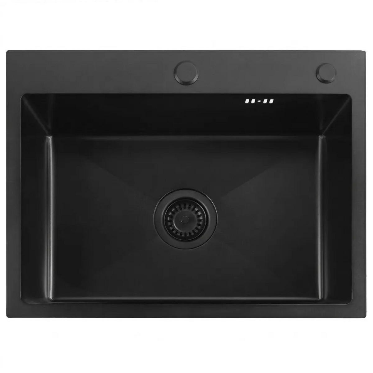 EDELSTAHLSPÜLE Rea Liam Black mit Küchenarmatur - Schwarz, Metall (45/18.5/58cm) - REA