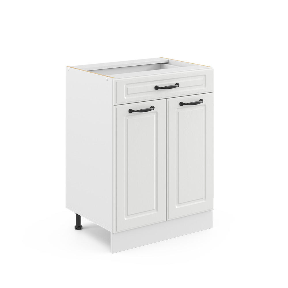 KÜCHENUNTERSCHRANK R-Line Weiß Landhaus 60 cm mit Schublade, ohne AP - Creme/Weiß, Holzwerkstoff (60/81.6/46cm) - Vicco