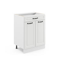 KÜCHENUNTERSCHRANK R-Line Weiß Landhaus 60 cm mit Schublade, ohne AP - Weiß, Holzwerkstoff (60/81.6/46cm) - Vicco
