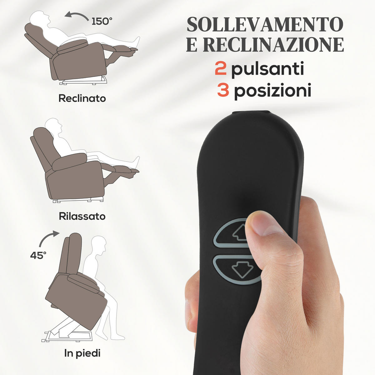 MASSAGESESSEL,AUFSTEHHILFE Liegefunktion 2 Taschen Fernbedienung,hellbraun - Braun, Textil (93/100/104cm) - Vallsero
