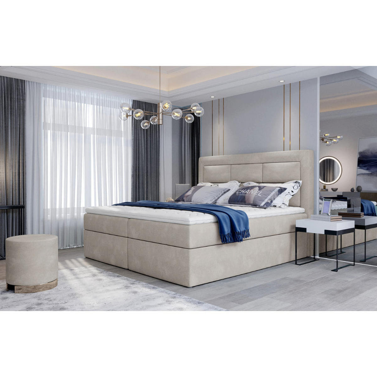 BOXBETT Vivre Bonellfederkern - Creme, Holz/Holzwerkstoff (140/200cm) - Best For Home