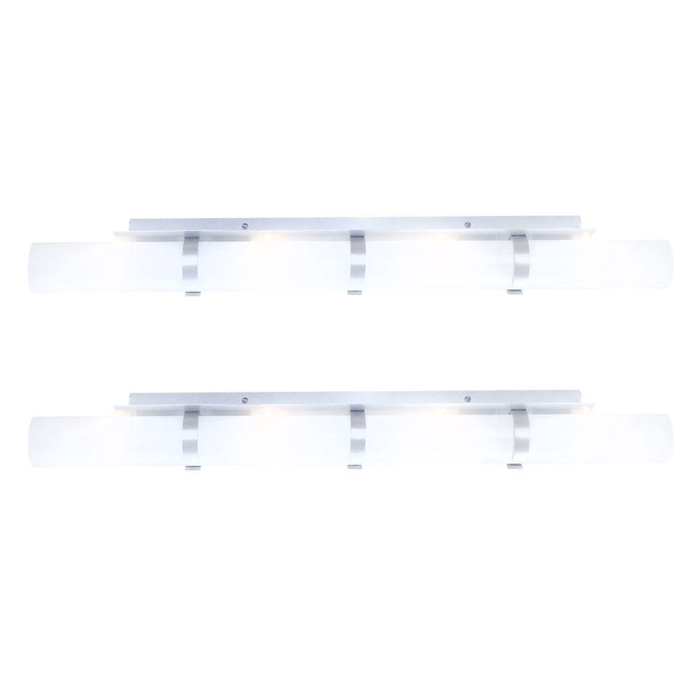 WANDLEUCHTE Metall Chrom Weiß 2er Set - Weiß, Glas (9/11/85cm) - Globo Lighting