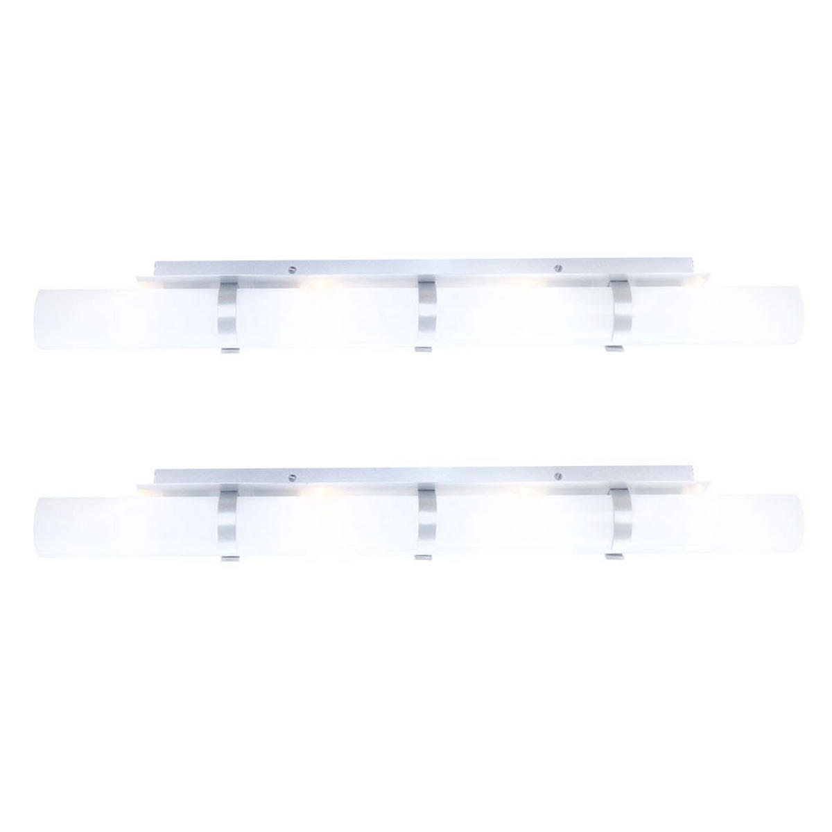 WANDLEUCHTE Metall Chrom Weiß 2er Set - Weiß, Glas (9/11/85cm) - Globo Lighting