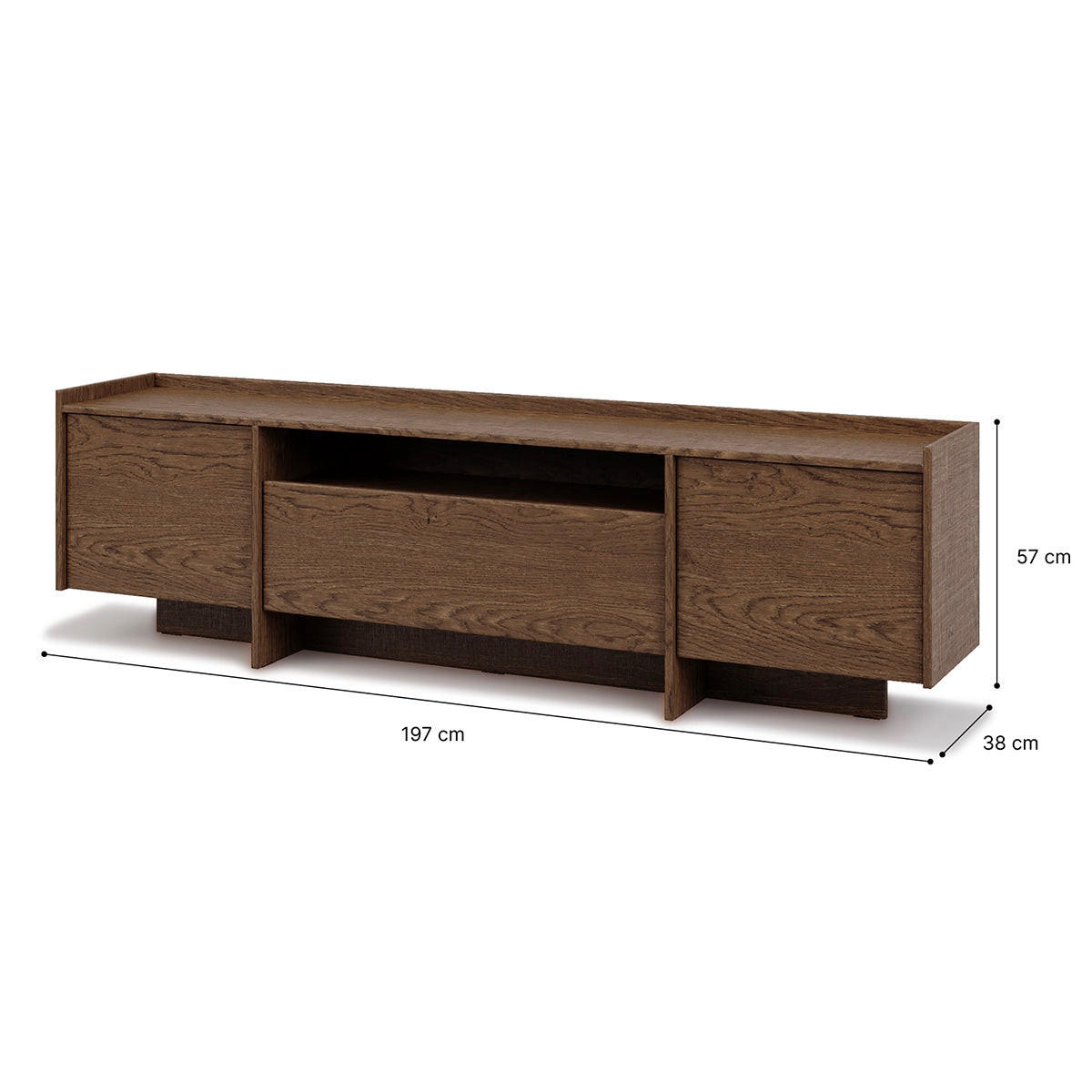 TV OMARICA Japandi Temni les - rjava, leseni material (197/57/38cm) - Petits-meubles