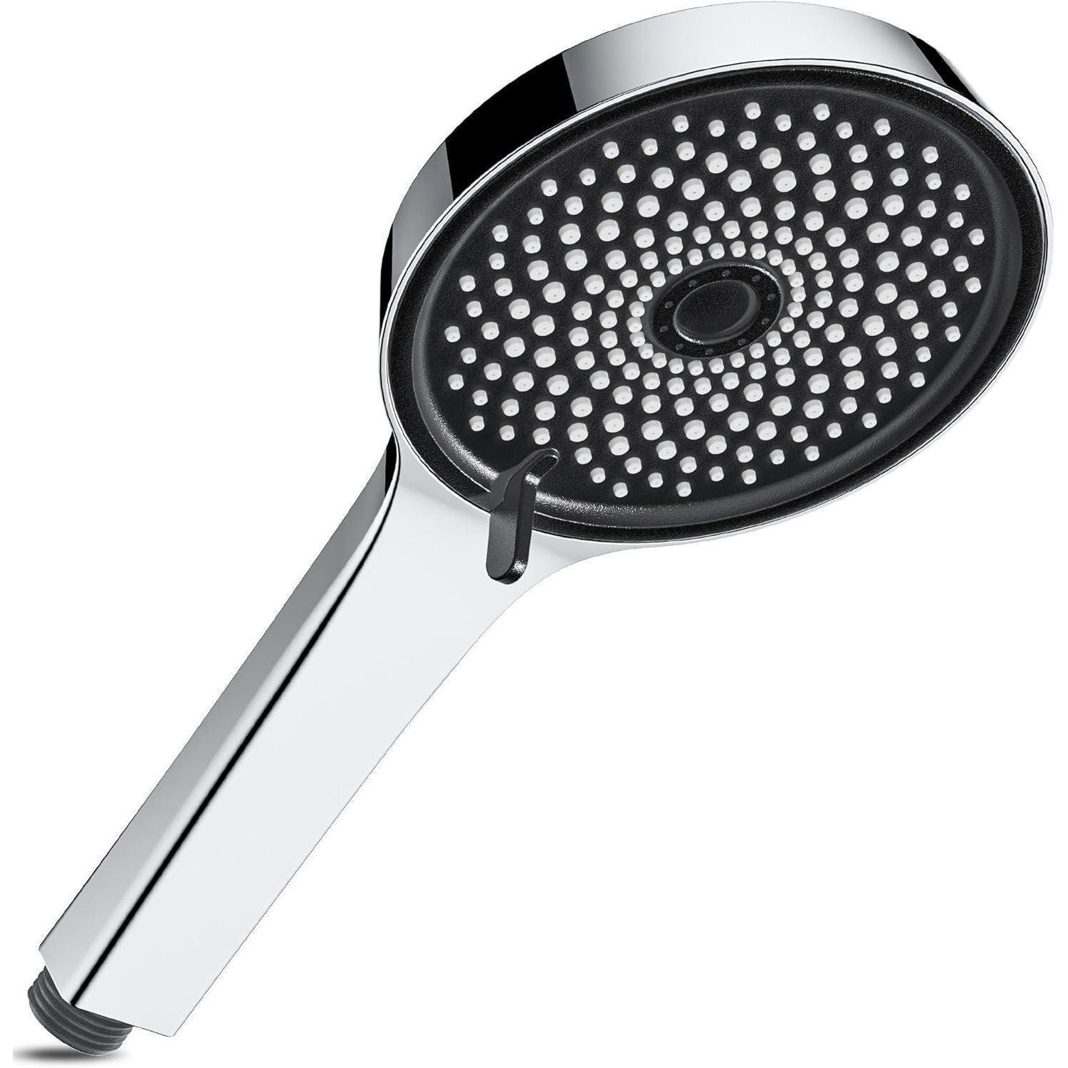 HANDBRAUSE Wassersparend mit 6 Strahlarten Silber - Silberfarben, Metall (10/12.7/24cm)