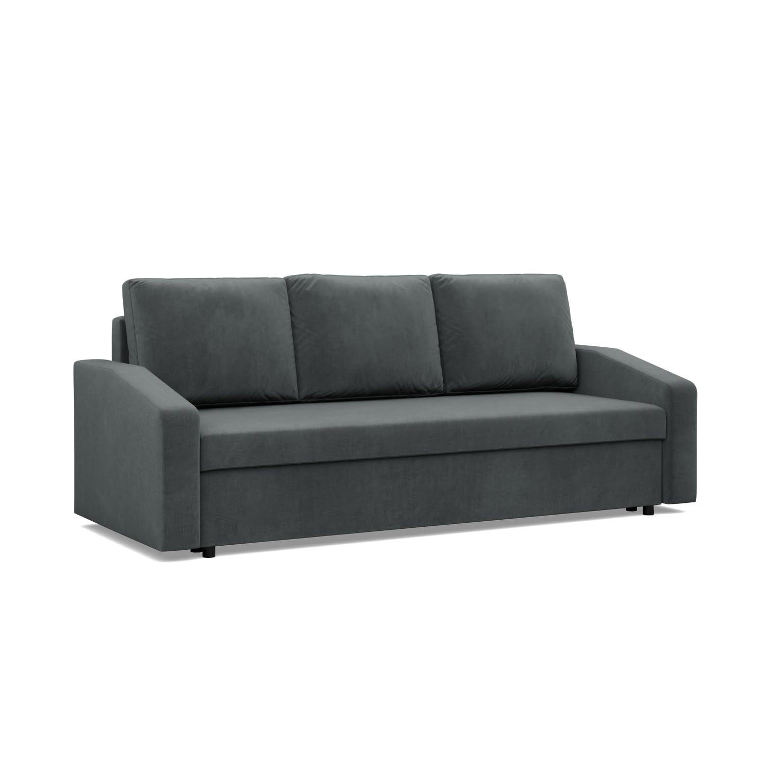 SOFA 3-SITZER MIT SCHLAFFUNKTION NEO, Dunkelgrau - Grau, Textil (220/85/92cm) - Mebligo