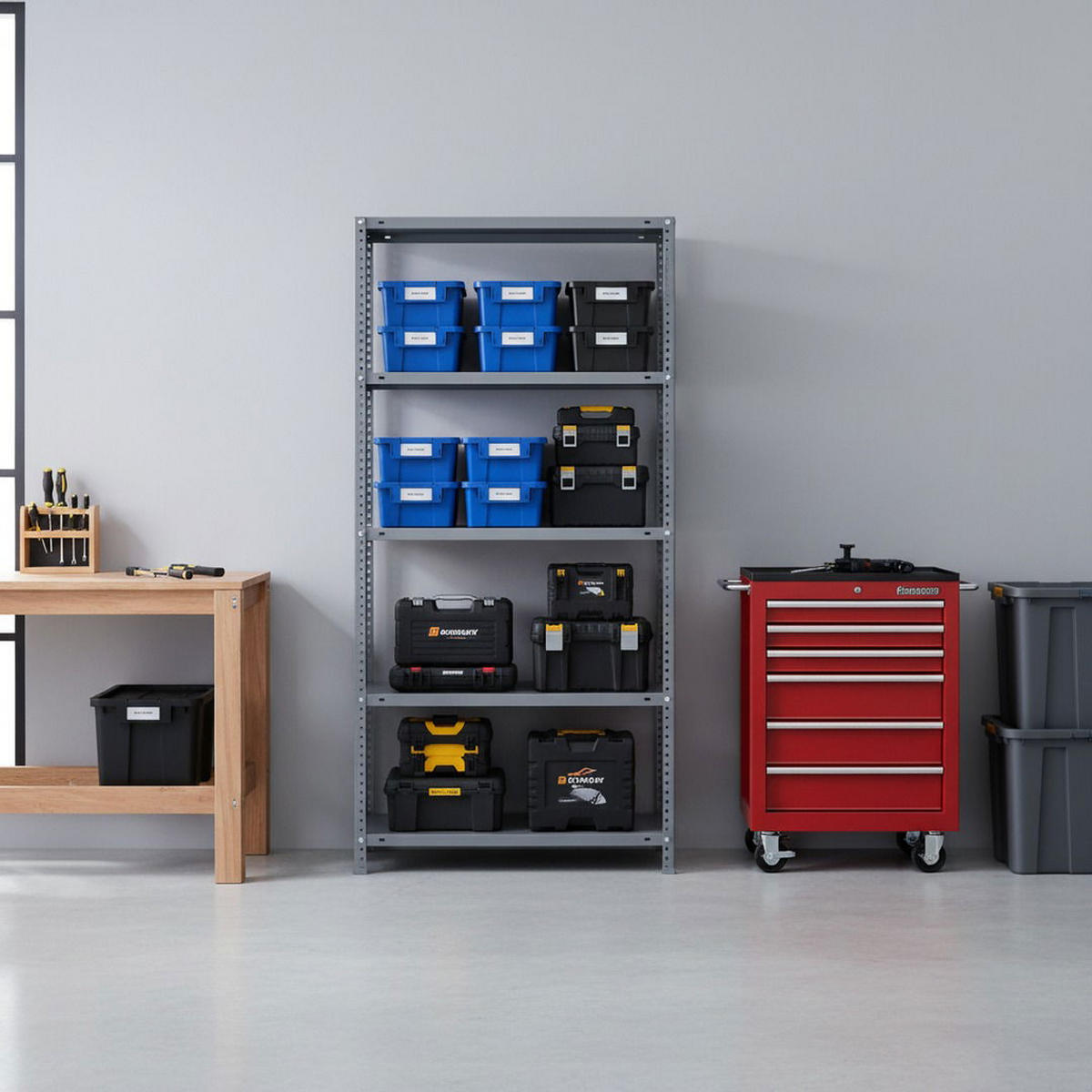 SCHRAUBREGAL PANDA | HxBxT 180x90x50cm | 5 Fachböden | Fachlast 100kg | Verzinkt - Silberfarben, Metall (90/180/50cm) - PROREGAL