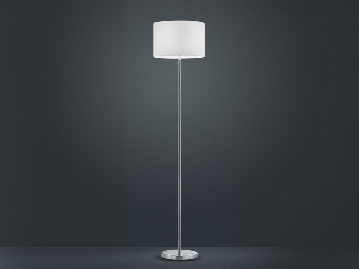 LED-STEHLAMPE Höhe 160cm, dimmbar, Lampenschirm Stoff Weiß - Weiß, Textil (35/35/160cm) - meineWunschleuchte