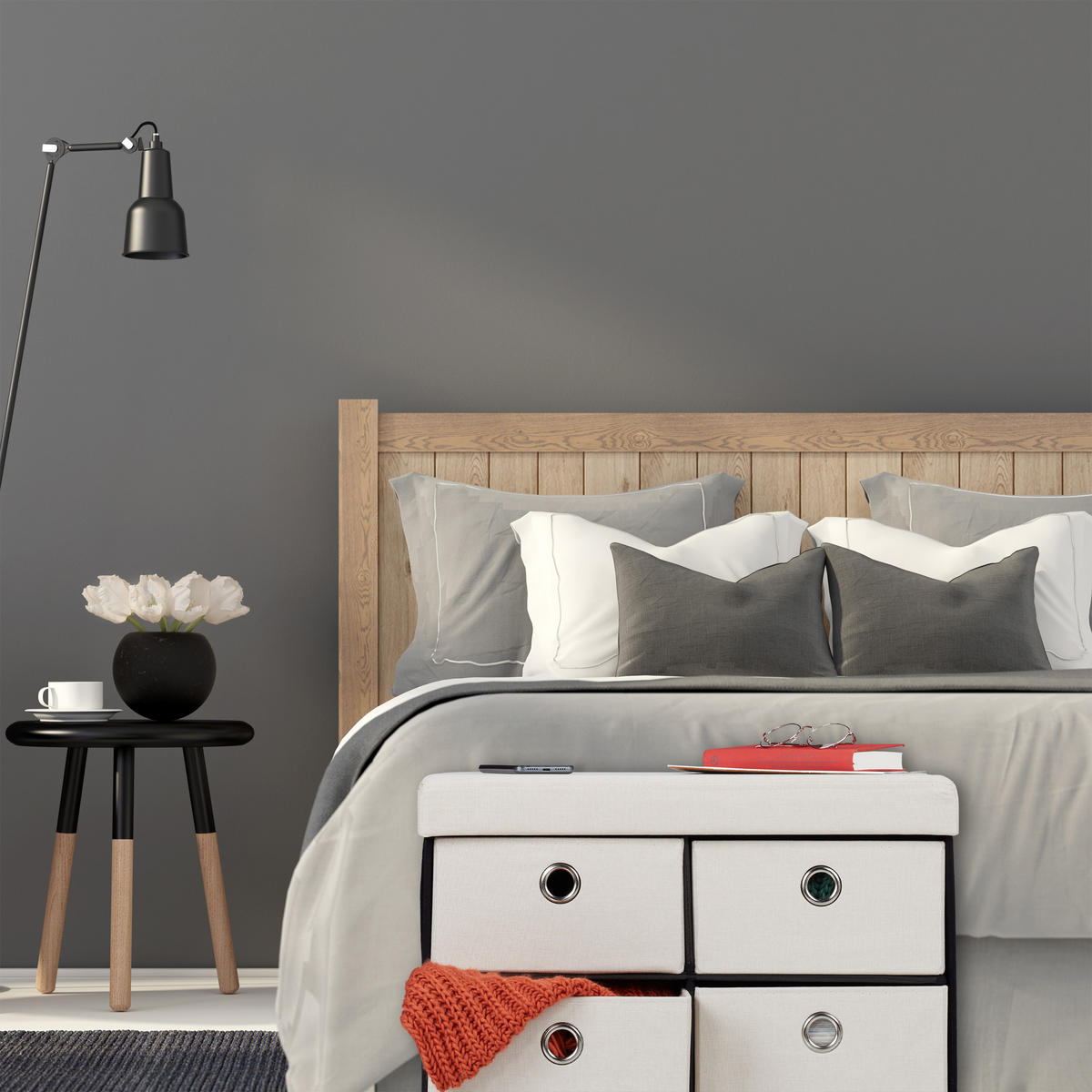 SEDAČKA - krémová, kompozitné drevo/textil (60/39/38cm) - Relaxdays