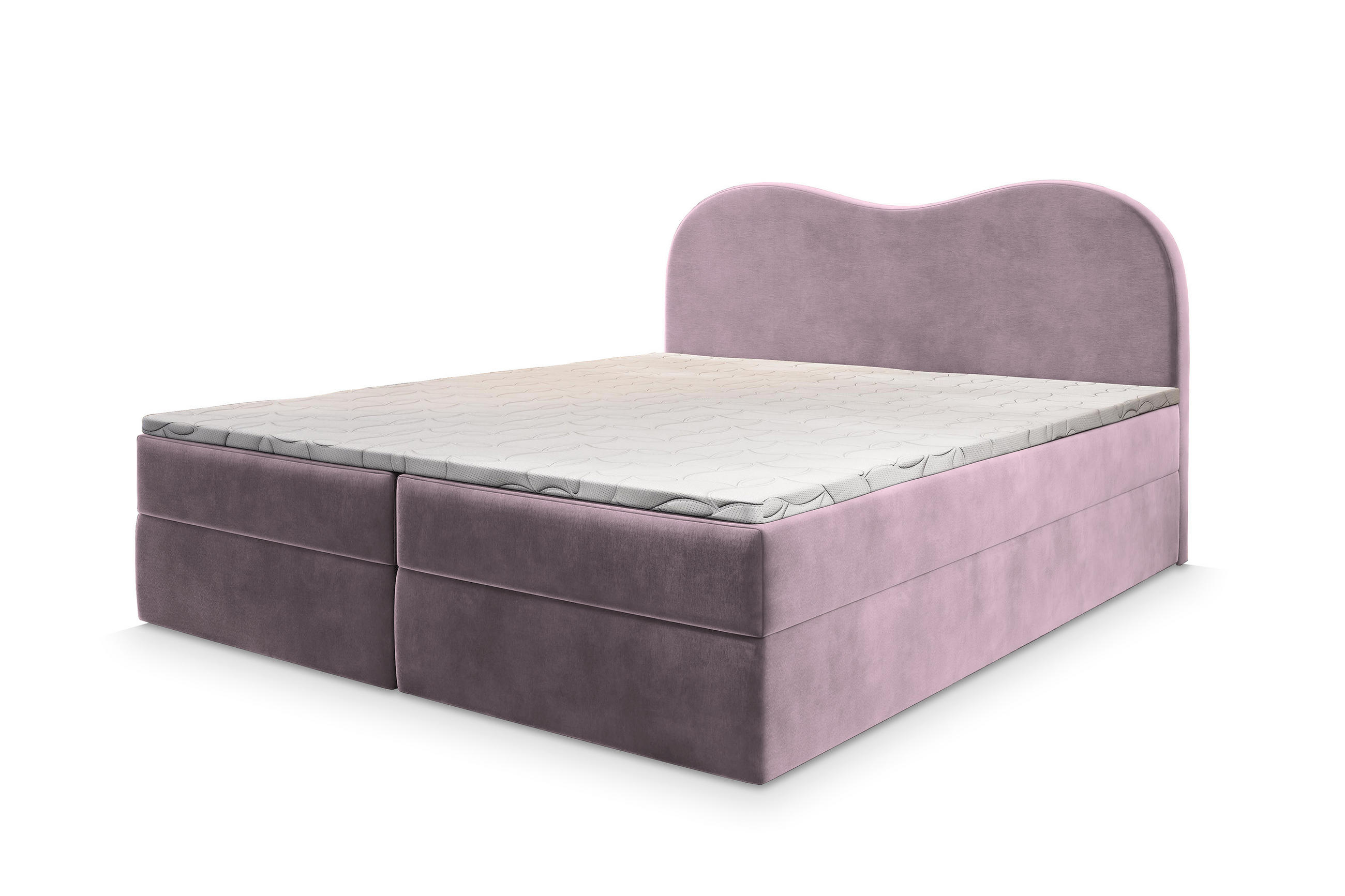 BOXBETT FLUVIA M 180x200 cm mit Matratze und Topper - Lila - Lila, Holz (180/200cm) - MASSENO