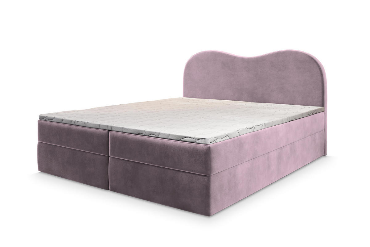 BOXBETT FLUVIA M 140x200 cm mit Matratze und Topper - Lila - Lila, Holz (140/200cm) - MASSENO