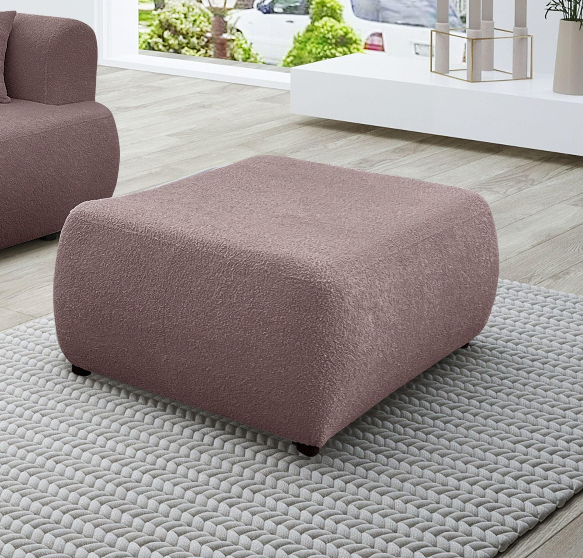 POLSTERHOCKER Anike In Now Or Never - Altrosa, Holzwerkstoff/Textil (98/42/66cm) - Fun Möbel
