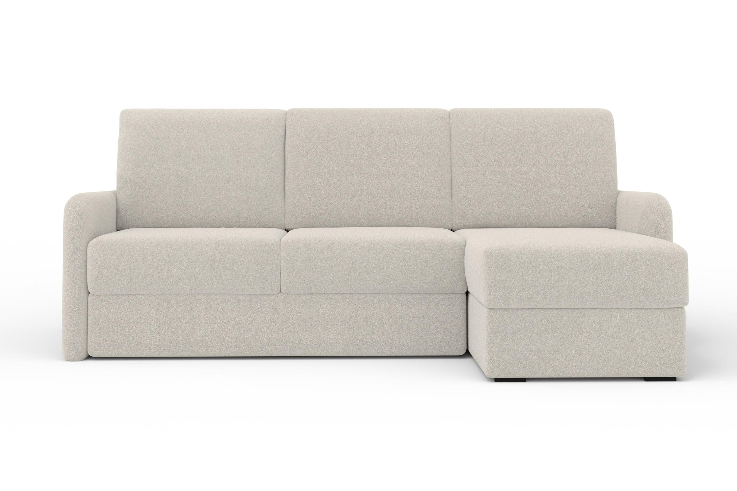ECKSOFA BIANCO 215 cm breit in Boucle Ecru rechts - Ecru, Holzwerkstoff/Textil (215/145cm) - Deine Möbel 24