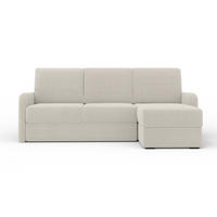 ECKSOFA BIANCO 215 cm breit in Boucle Ecru rechts - Ecru, Holzwerkstoff/Textil (215/145cm) - Deine Möbel 24