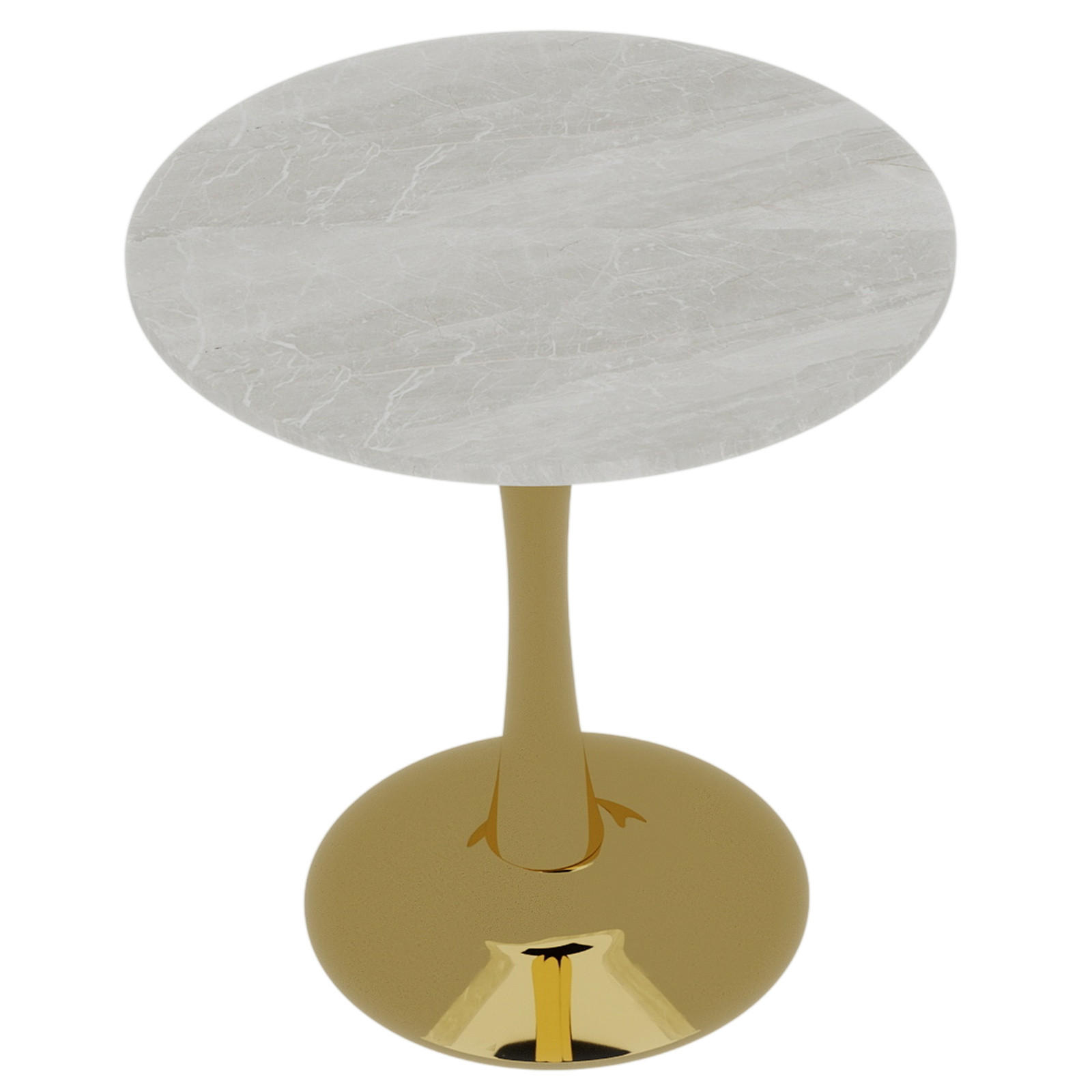 BARTISCH Ø70/75 cm mit Marmorplatte DE-39975 Gold - Goldfarben, Metall (70/70/72cm) - ComfortXL