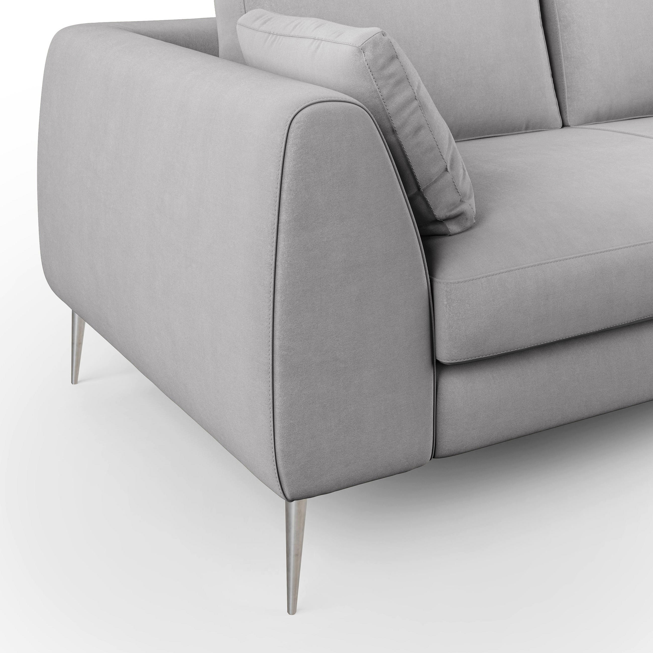 Thumbnail - Divani.store Linearsofa, Grau, Textil, 216x86x102 cm, Wohnzimmer, Sofas & Couches, Sofas