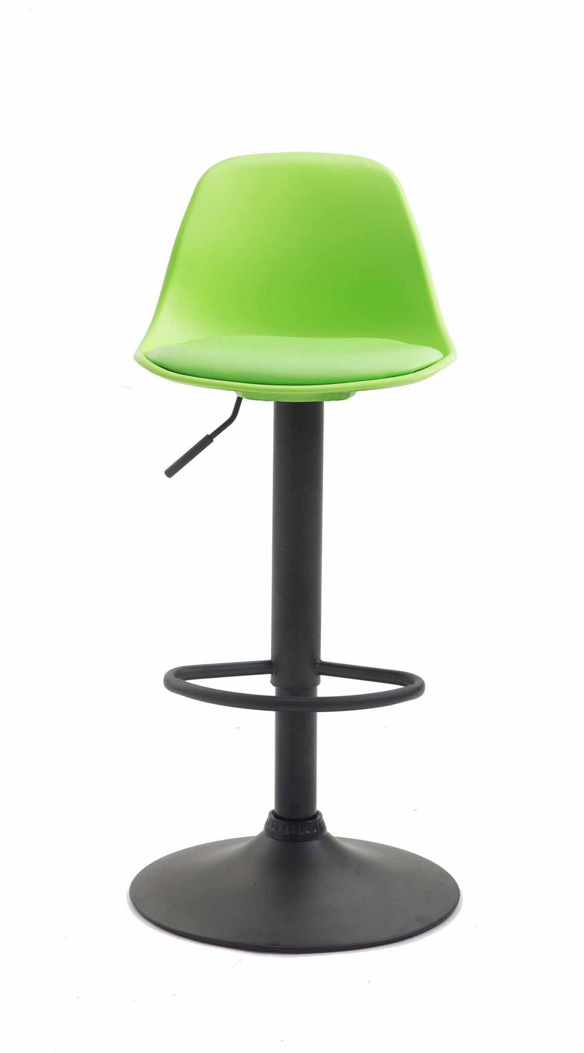 BARHOCKER Kilian, Gestell schwarz, Kunstleder Grün - Schwarz/Grün, Kunststoff/Textil (39/100/43cm) - TPFLiving