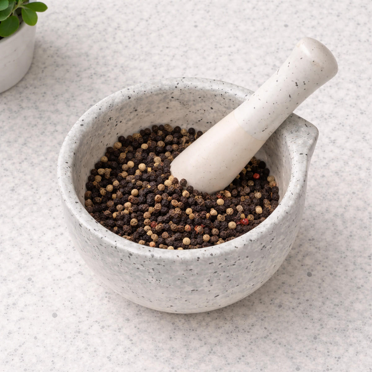 KÜCHENMÖRSER mit Stößel 10,5/10,5/6 cm - Weiß, Keramik (10.5/6/10.5cm) - Excellent Houseware