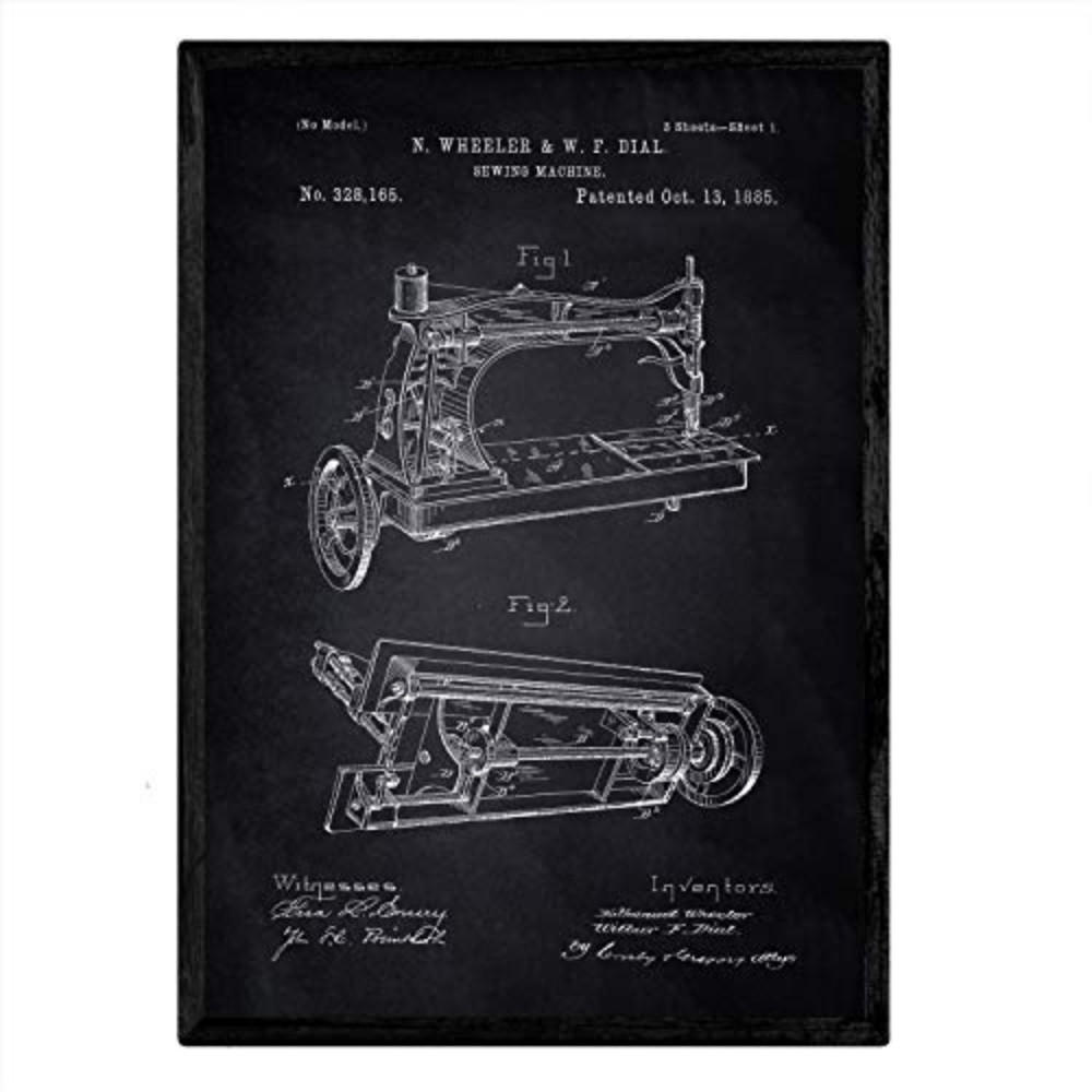 POSTER Nähmaschine Patent A3 Rahmenlos - Klar, Papier (29.7/5/42cm) - Nacnic