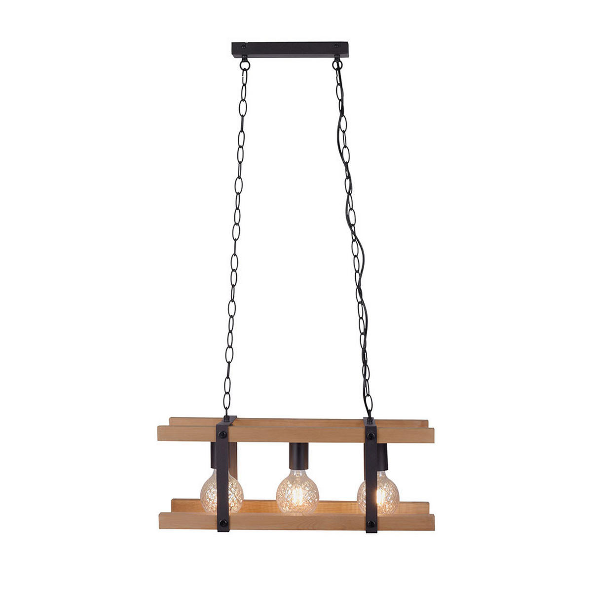 3-FLAMMIGE PENDLEUCHTE Metall Braun - Braun, Holz (58/23.5/120cm)