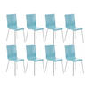 BESUCHERSTUHL 8er Set Holz hellblau - Hellblau, Holz/Metall (43/87/47cm) - CLP