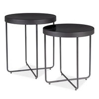 COUCHTISCHE Atena schwarz 45cm / 45cm / 50cm & 40cm / 40cm / 44cm - Schwarz, Glas/Holz (45/45/50cm) - Feldmann-Wohnen