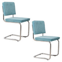 ESSZIMMERSTUHL Ridge Kink Rib Blau - 2 er Set - Blau, Textil (48/85/50cm) - Zuiver
