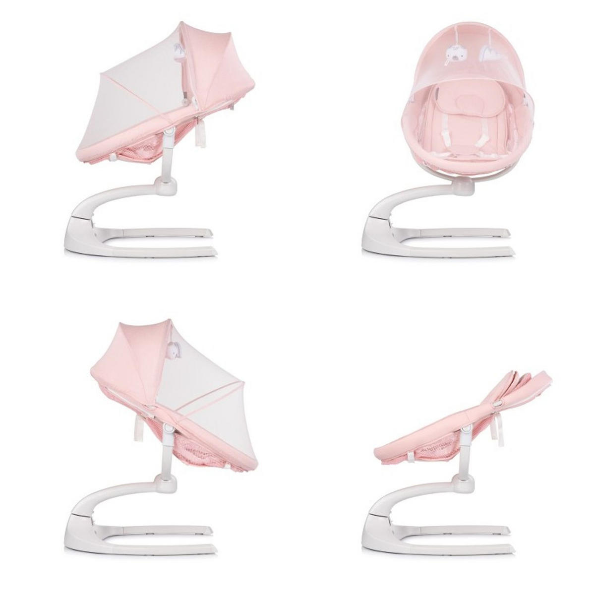 BABYWIPPE E-Sway rosa Bluetooth, Bewegungssensor, 5 Schwunggeschwindigkeiten, Fernbedienung - Rosa, Metall - Chipolino