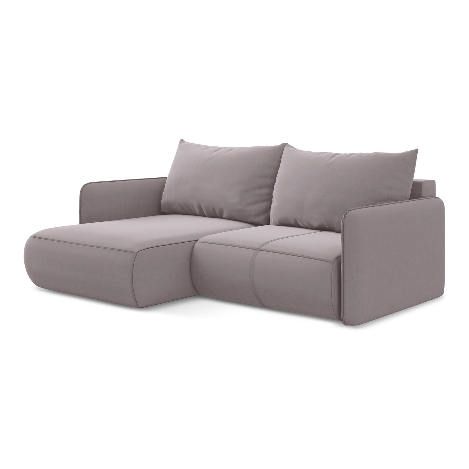 ECKSOFA mit Schlaffunktion Samt Stoff Violett - Lila/Flieder, Kunststoff/Textil (148/207cm) - LaMiaSofa