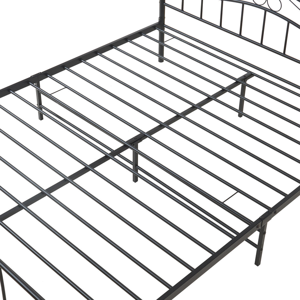 METALLBETT Florenz - Schwarz, Metall (160/200cm) - [en.casa]