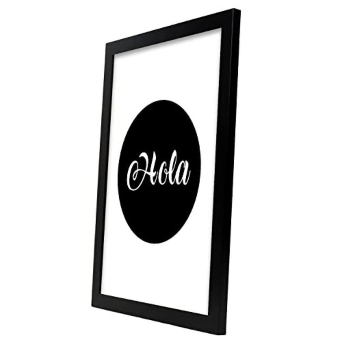 POSTER Set mit 4 Hallo TypografieStil A3 Schwarzer Rahmen - Schwarz, Papier (29.7/3cm) - Nacnic