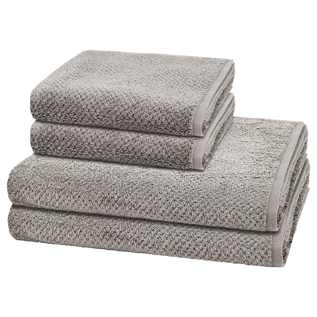 FROTTIERSET Pure 4-teilig - Grau, Textil (50/100cm) - Cawö