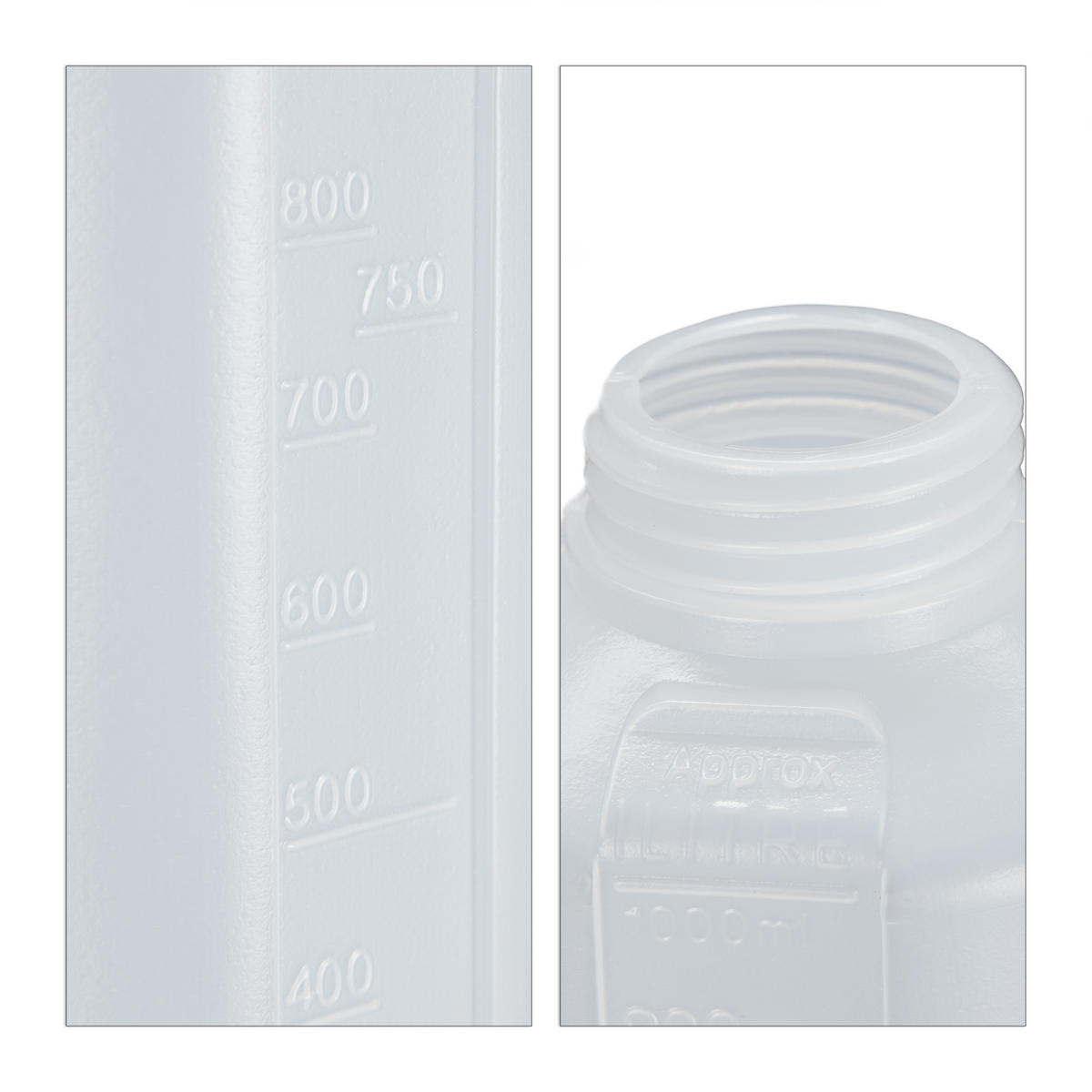 4xQUETSCHFLASCHE - Transparent, Kunststoff (8/26/8cm) - Relaxdays