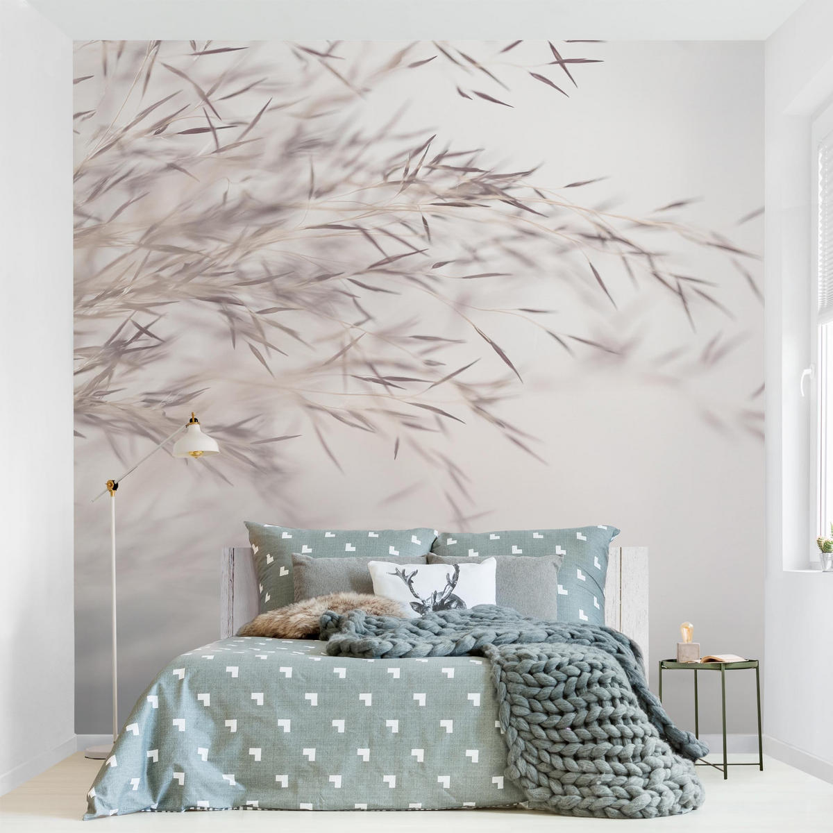 FOTOTAPETE Wiesengras Close Up 240/240 cm - Eichefarben, Papier (240/240cm) - Bilderwelten