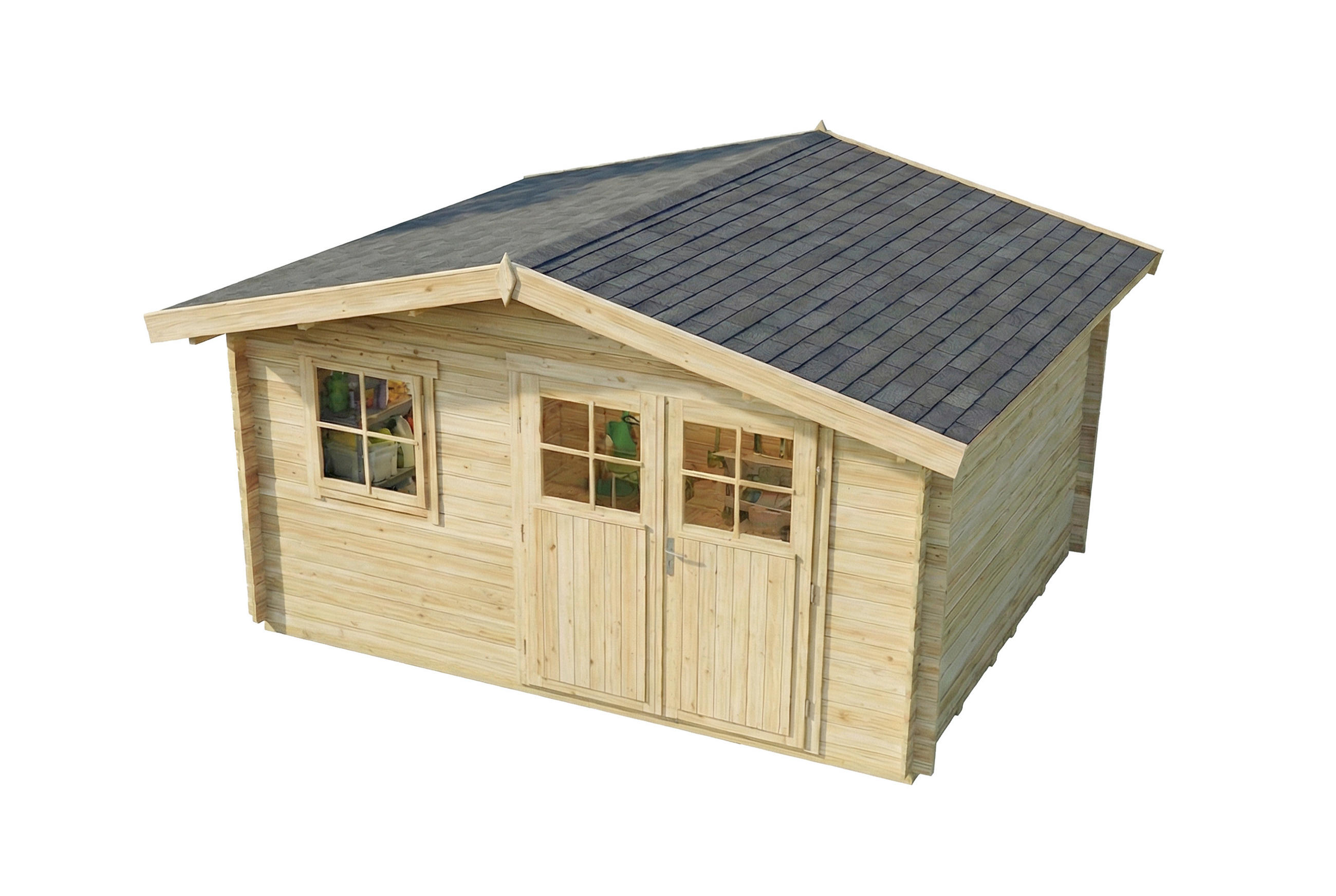 Alpholz Gartenhaus Natur 438x222x427 cm