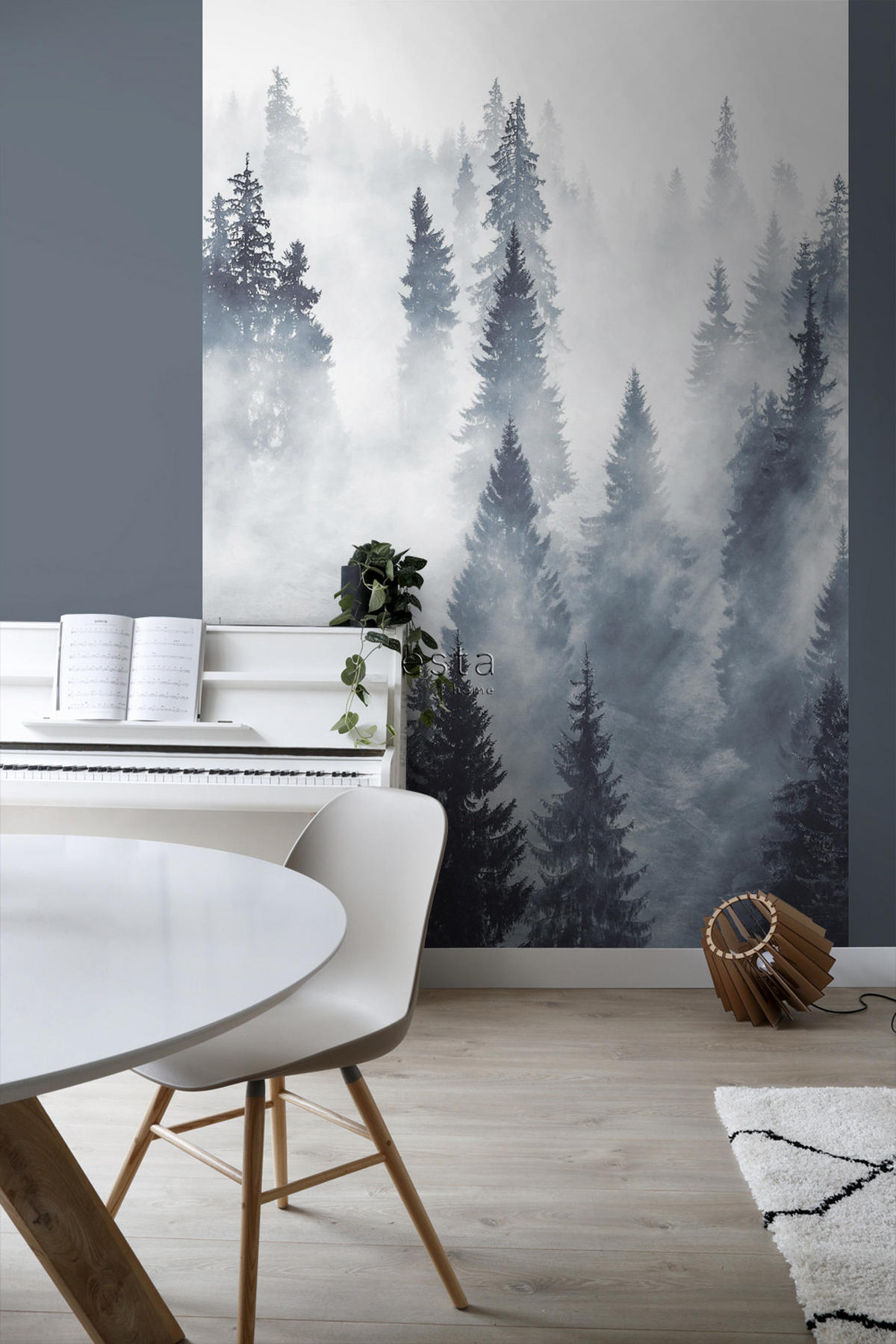 FOTOTAPETE nebliger Wald 186 x 279 cm - Grün, Papier (186/279cm) - ESTAhome