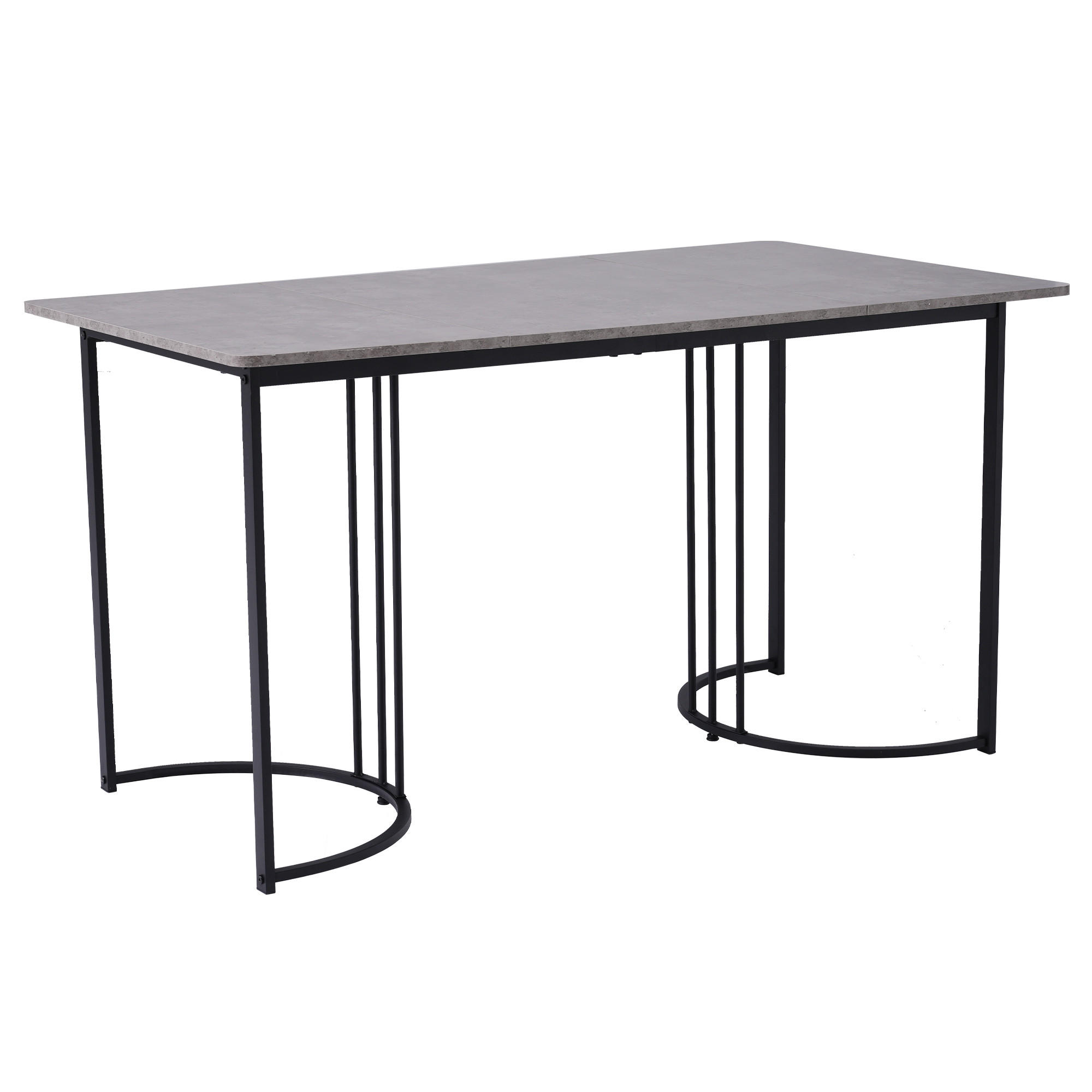 ESSTISCH Grau 140/80/75 cm - Grau, Holzwerkstoff/Metall (140/80/75cm) - Urban Meuble