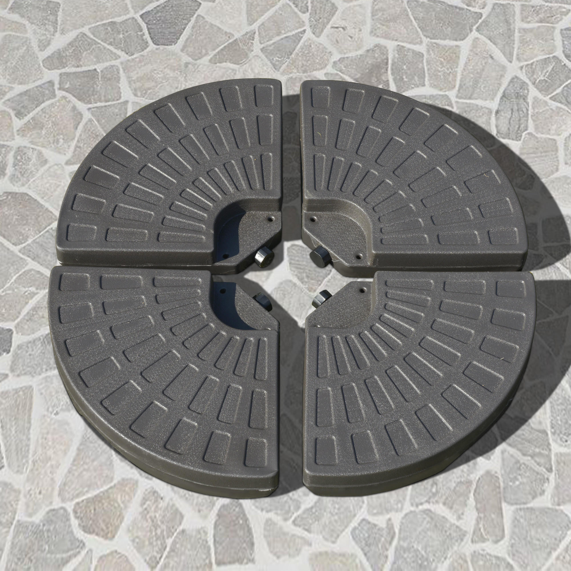 SCHIRMSTÄNDER mit 17 kg Wasser oder 25 kg Sand befüllbar HDPE Kaffee 100 x 100 x 10,5 cm - Braun, Kunststoff (100/100cm) - Outsunny