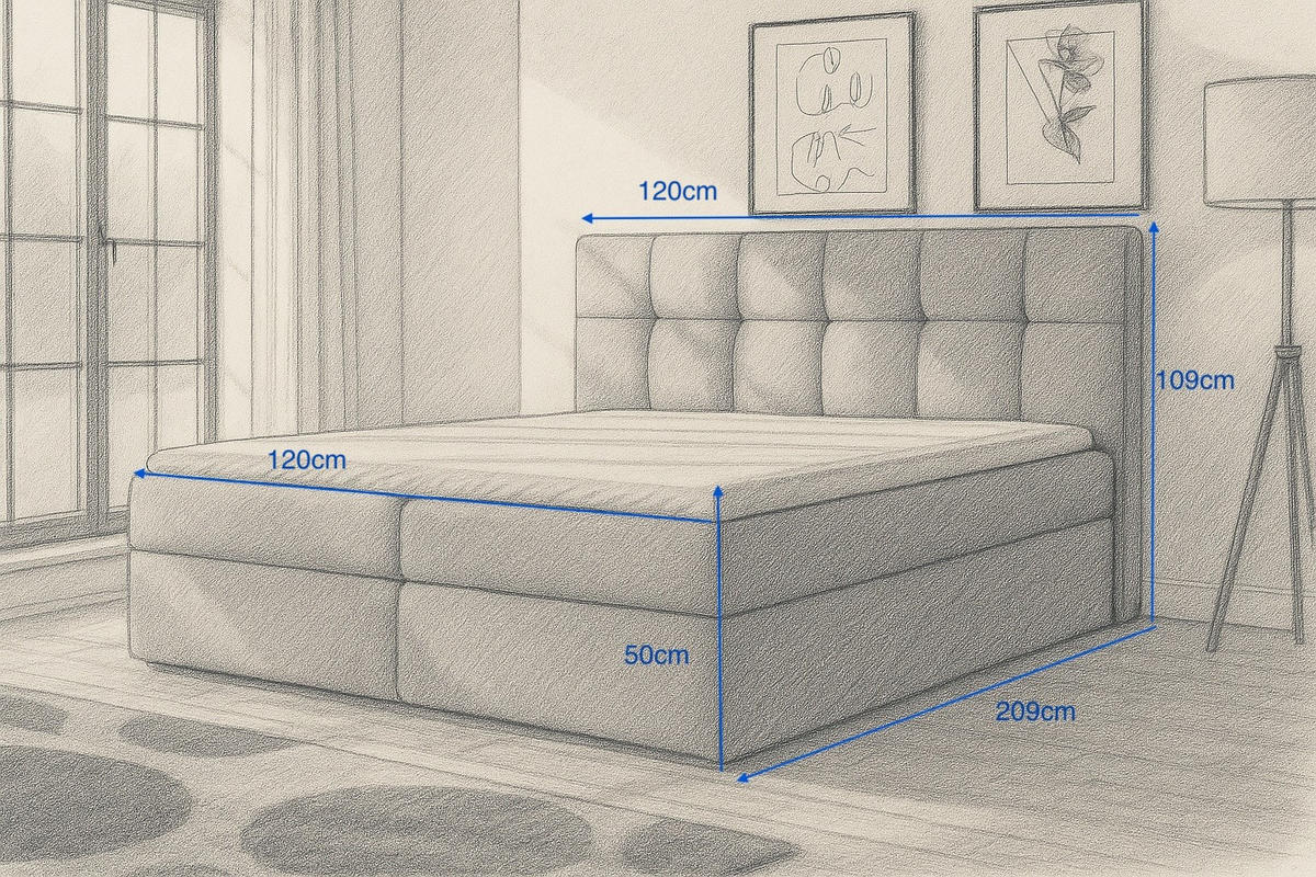 BOXSPRINGBETT REF 120 x 200 cm mit Bettkasten – Eleganz und Komfort vereint. Farbe : Rosa - Rosa, Textil (120/200cm) - A&J MöbelLand