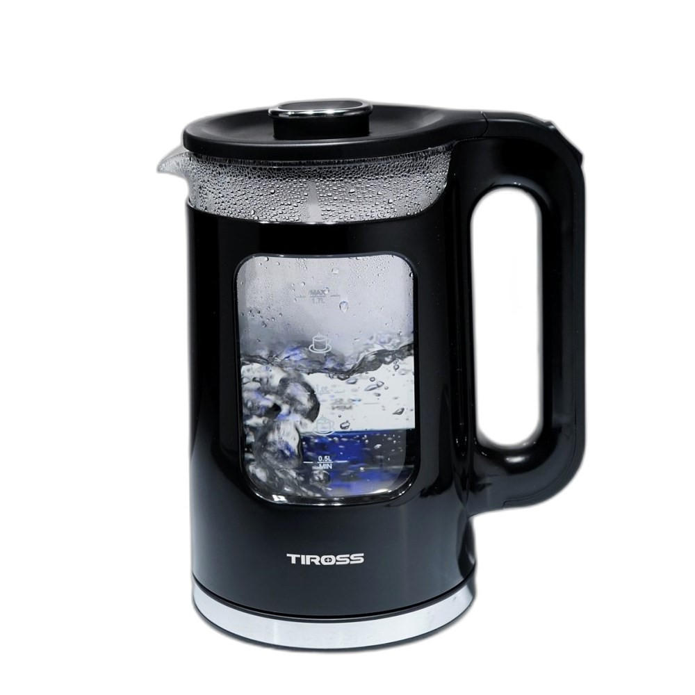 WASSERKOCHER ELEKTRISCH Schwarz 16/16/24.5 cm TS2704 - Schwarz, Metall (16/24.5/16cm) - Tiross 