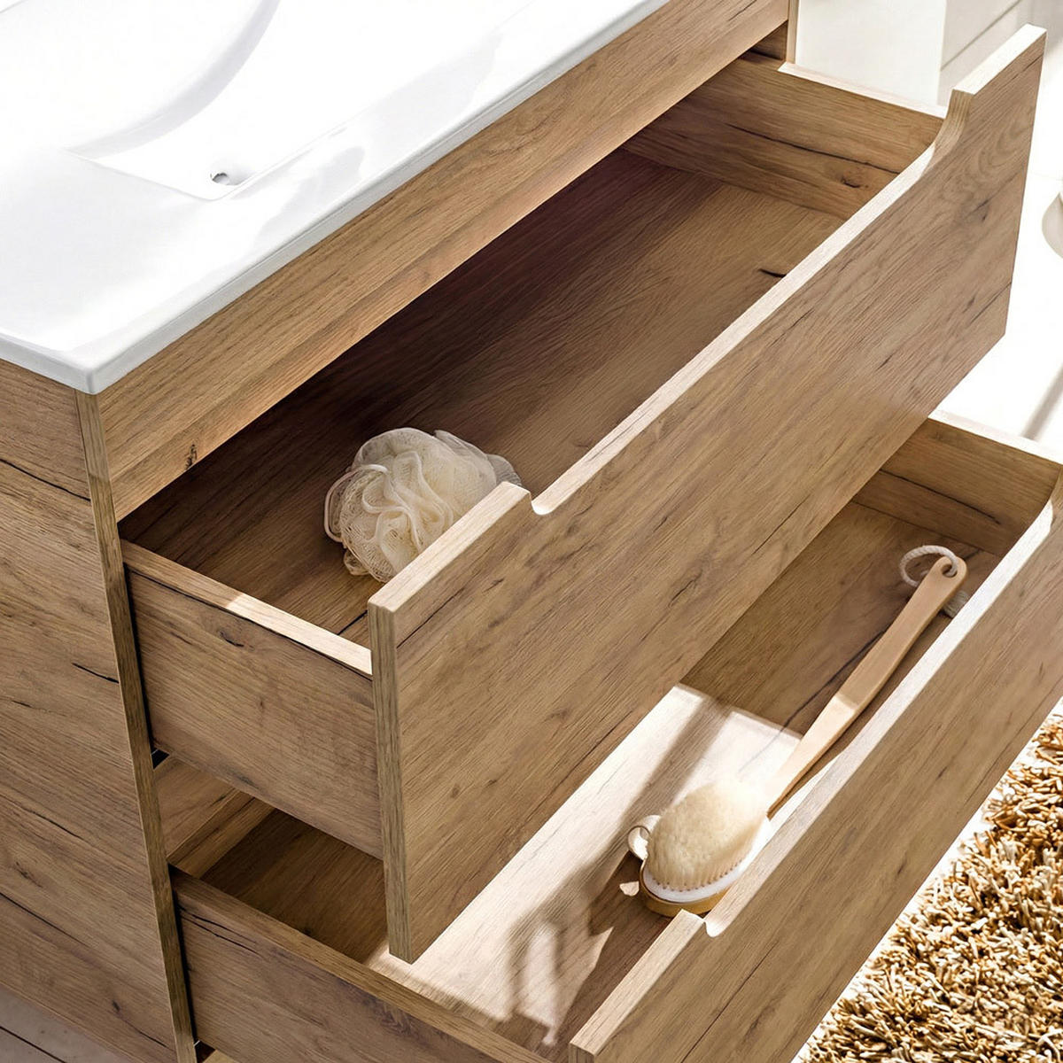 WASCHTISCH Luton-56 - Braun, Holzwerkstoff (81/63/46cm) - Lomado