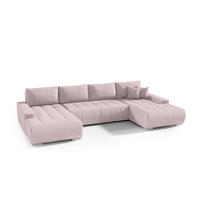 PANORAMASOFA Jonas 5 Sitzplätze Rose - Rosa, Holzwerkstoff (350/85/185cm) - Petits-meubles
