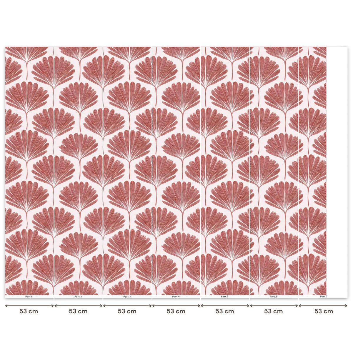 TAPETE - Fächer - Motiv - Terra - 350x300 cm - Rotbraun, Papier (350/300cm) - OnlyWow