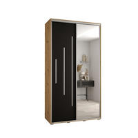 SCHWEBETÜRENSCHRANK 235,2/130/45 2-türig - Silberfarben/Schwarz, Holz/Metall (130/235/45cm) - Abiks Möbel